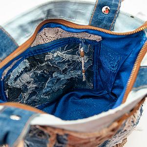 Jeans Patchwork Tasche