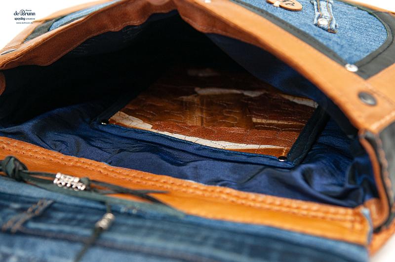 Jeans-Leder-Umhängetasche 