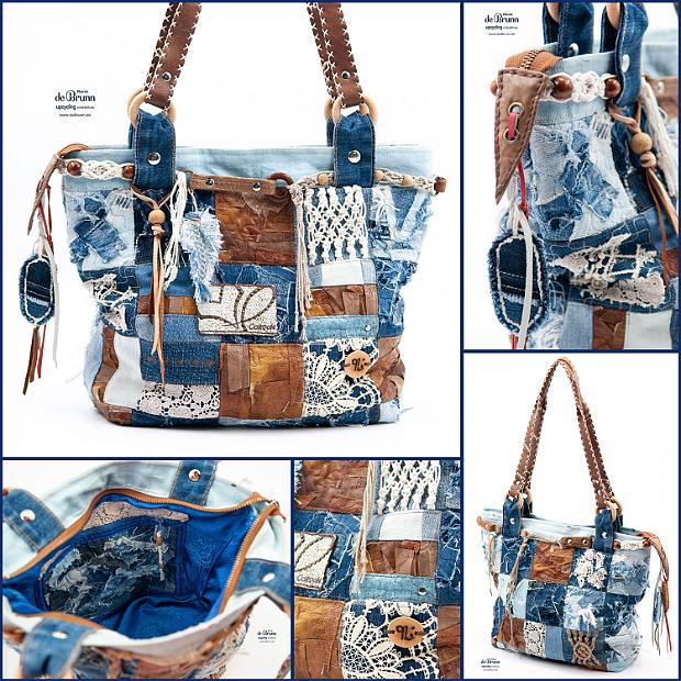 Jeans Patchwork Tasche
