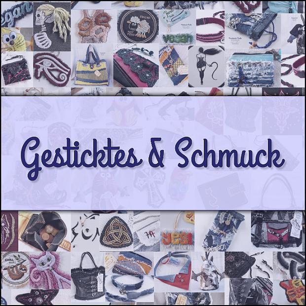 Gesticktes & Schmuck Patches, HangUps, Pins, Ketten